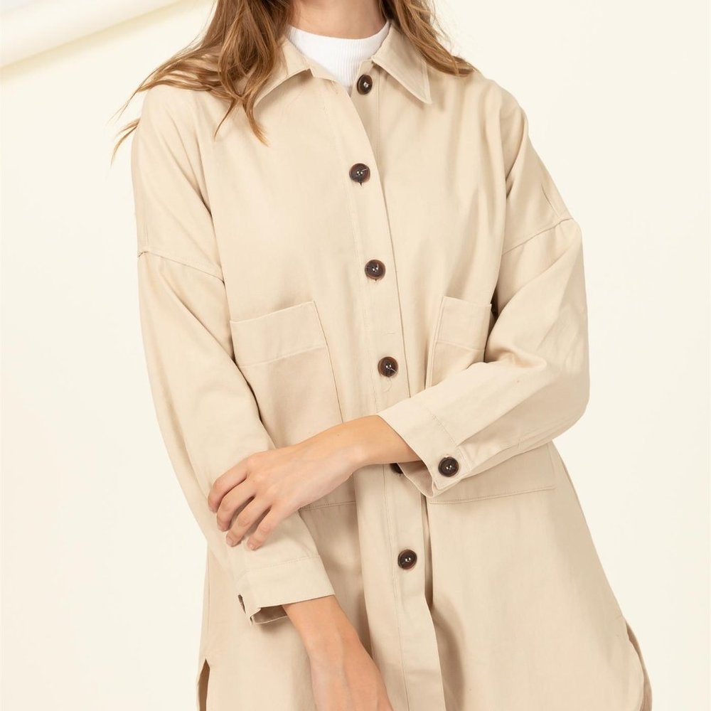 SWEET FLING OVERSIZED SHIRT JACKET New